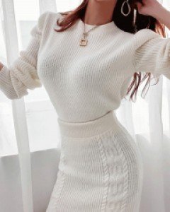 쉘 니트 투피스 세트