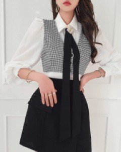 베스트 타이 블라우스(브로치SET) ▨리미티드 15%▨