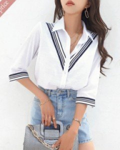 7부 볼트 포인트 셔츠ⓟ 