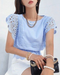 데이지 펀칭 블라우스