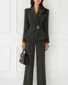 린주름 자켓 슬랙스 투피스