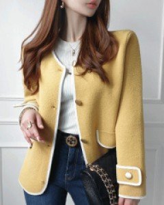 로우 배색 노카라 골드자켓 ▨리미티드 20%▨