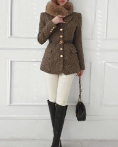 론 체크 골드 울 자켓 ▨리미티드 5%▨