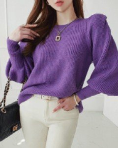 티브 핀턱 퍼프 니트