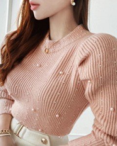 르토 진주 퍼프 니트