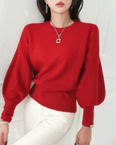 가르 컬러 퍼프 니트