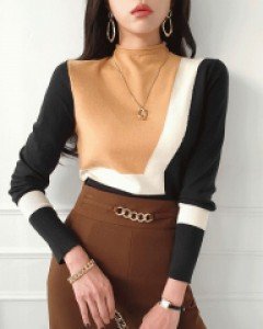 어라운드 배색 니트