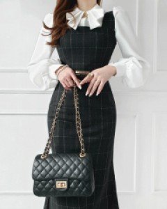 메르 뷔스티에 체크 훌 원피스 ▨리미티드 10%▨