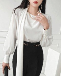 루베니 진주 스카프 블라우스 ▨리미티드 20%▨