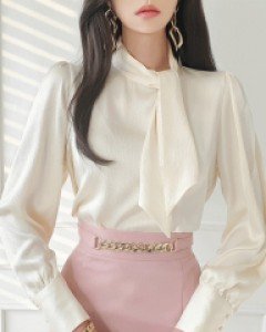 파이 스카프 블라우스