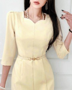 플링 하트넥 원피스 (벨트SET)   ▨리미티드 15%▨