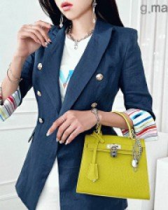 록스 소매배색 린넨 자켓ⓟ ▨리미티드 40%▨