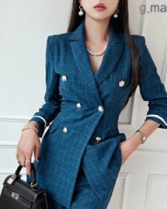 에스더 체크 자켓, 반바지 세트ⓟ  ▨리미티드 20%▨