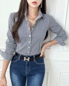 레스 스트라이프 셔츠