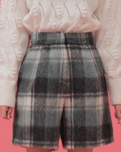 [무료배송] 체크 울 5부팬츠 B02