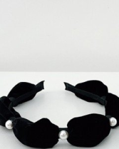 [무료배송] 벨벳 진주 머리띠 Ba101