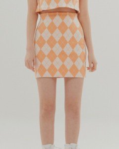 [무료배송] 아가일 밴딩 미니 스커트 B0802