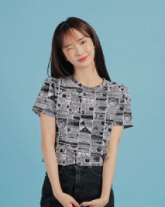 [무료배송] 페이퍼 크롭 티셔츠 B1904