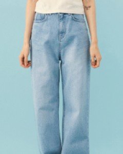 [무료배송] 워싱 와이드 데님 팬츠 B1406