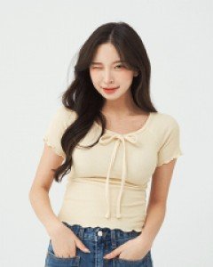 [무료배송] 홀터 웨이브 숏 티 B2907