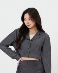 [무료배송] 쓰리 버튼 크롭 자켓 B0809