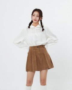 [무료배송] 코듀로이 투 핀턱 로우 미니스커트 B2209