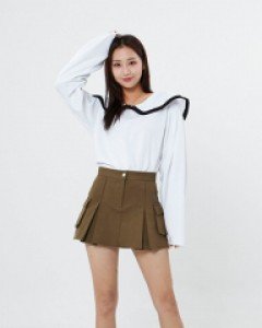 [무료배송] 카고 핀턱 플리츠 로우 미니스커트 B2209