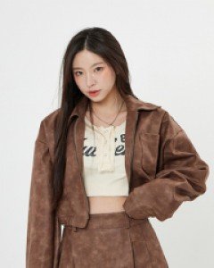 [무료배송] 스웨이드 셋업 블루종 점퍼 B2909