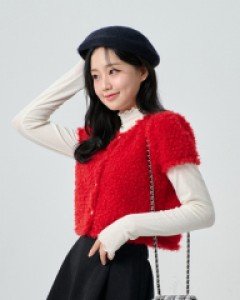 [무료배송] 빈 버튼 플리스 가디건 B1710