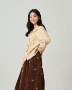 [무료배송] 플라워 자수 코듀로이 롱스커트 B1710