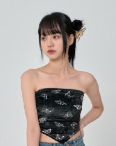 [무료배송] 벨벳 나비 크롭탑 B1111