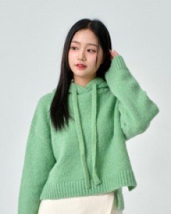 [무료배송] 언발 옆 절개 후드니트 B1711