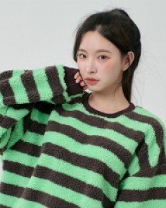 [무료배송] 루즈핏 스트라이프 맨투맨 B0112