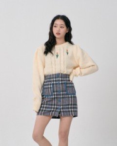 [무료배송] 타탄 체크 포켓 밴딩 미니 스커트  B0912