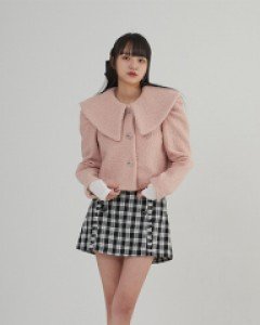 [무료배송] 깅엄체크 예스핀 밴딩 치마 바지 B2212