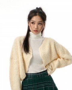 [무료배송] 봉봉 울 부클 크롭 가디건 B0201