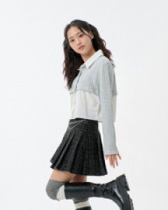 [무료배송] 트위드 실버 체인 미니 스커트 B1901