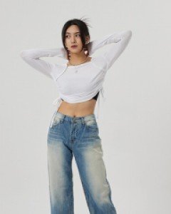 라이트 워싱 와이드 데님 팬츠 K3101