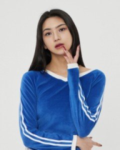 [무료배송] 벨벳 더블 라인 브이 티셔츠 B0302