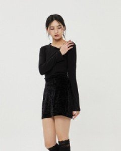 [무료배송] 벨벳 패턴 마들렌 미니 스커트 B0302