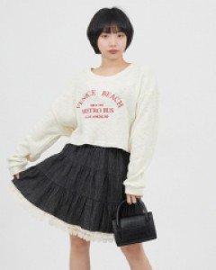 [무료배송] 레이스 티어드 밴딩 미니 스커트 BA2402