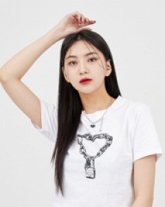 [무료배송] 하트 체인 크롭 반팔 티셔츠 BA2802