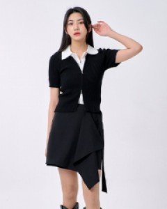 [무료배송] 디링 랩 드레이프 미니 스커트 BA1004