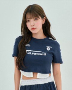스트릿 레이어드 크롭 반팔 티셔츠 KA2204