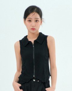 [무료배송] 웨이브 카라 집업 나시 BA1804