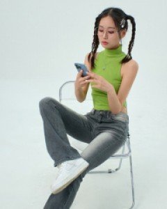 [무료배송] 그레이 워싱 세미 부츠컷 팬츠 BA0505