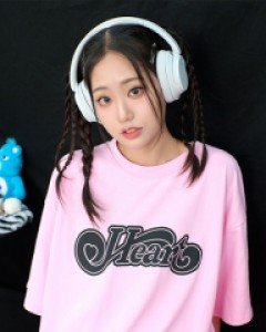 [무료배송] 큐트 하트 오버핏 반팔 티셔츠 BA0505