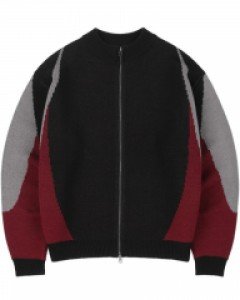 [NK] Defy Knit Zip Up (Black)_K23ZA213