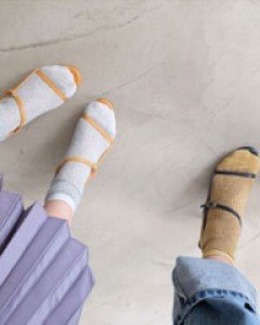 Nude leathder sandal - Orange