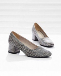 채크패턴 사랑스럽고 편안한 펌프스